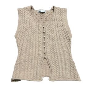 Zara cotton button sweater vest